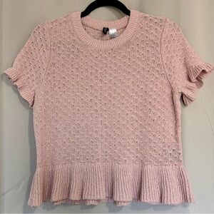 Pink Ruffled Knit Top